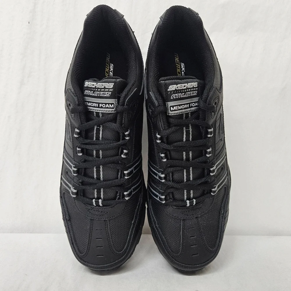 Skechers After Burn Strike On Training Shoe 50122/BBK Black Leather Mens Size 12